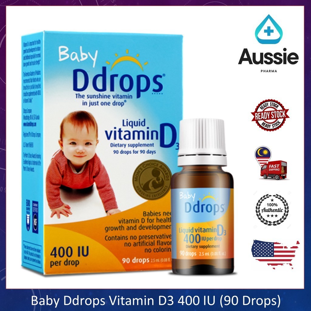 Baby Ddrops Liquid Vitamin D3 400 IU 90 Drops (2.5 ml) | Shopee Malaysia