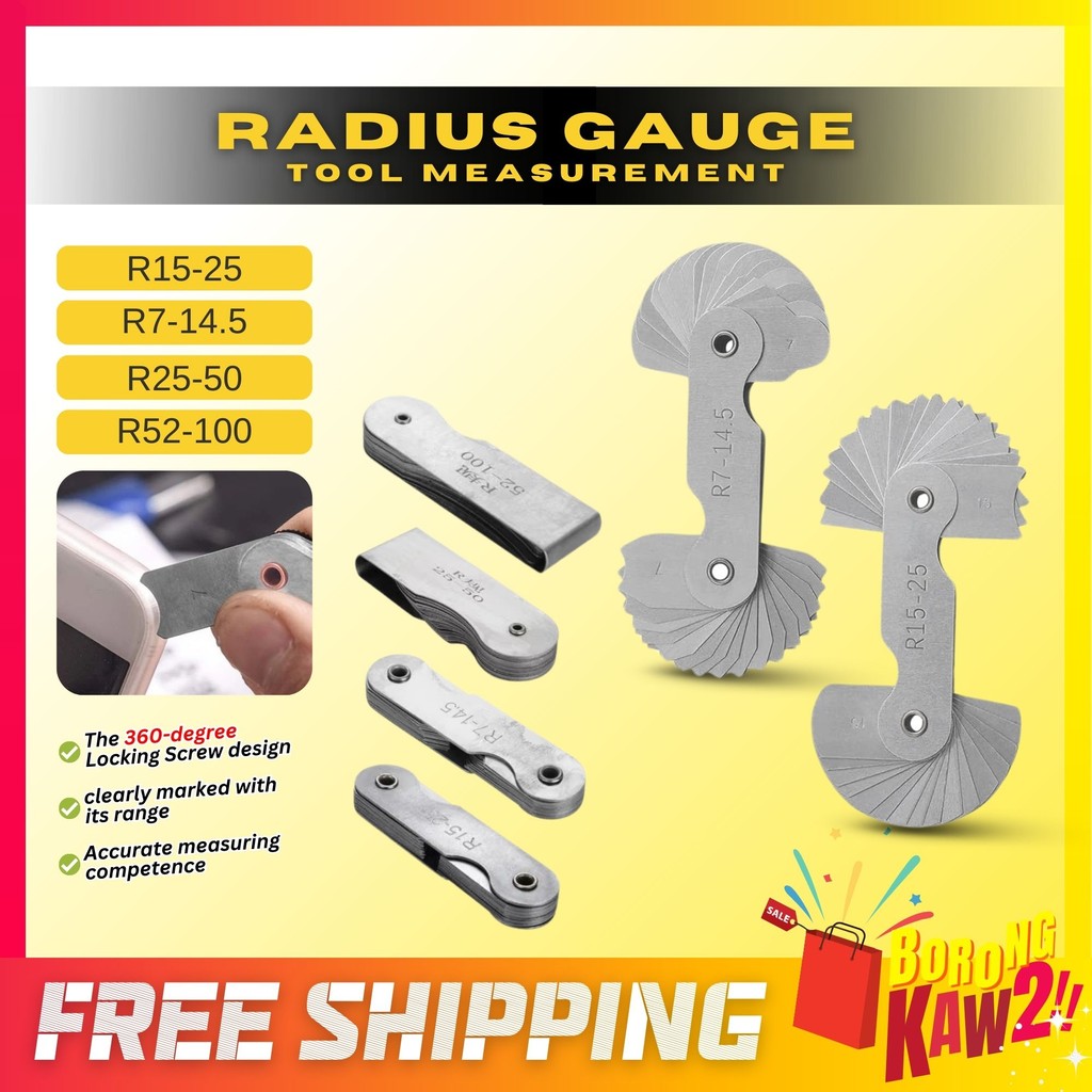 Radius Gauge Fillet Feeler Gauge Metric Measuring Tool Radius Curve ...