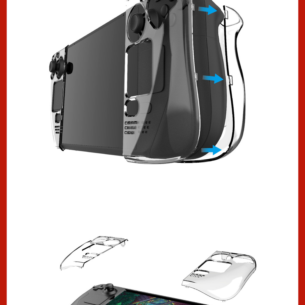PGTECH Steam Deck SteamDeck Crystal Clear Case Hard Protective Cover GP ...