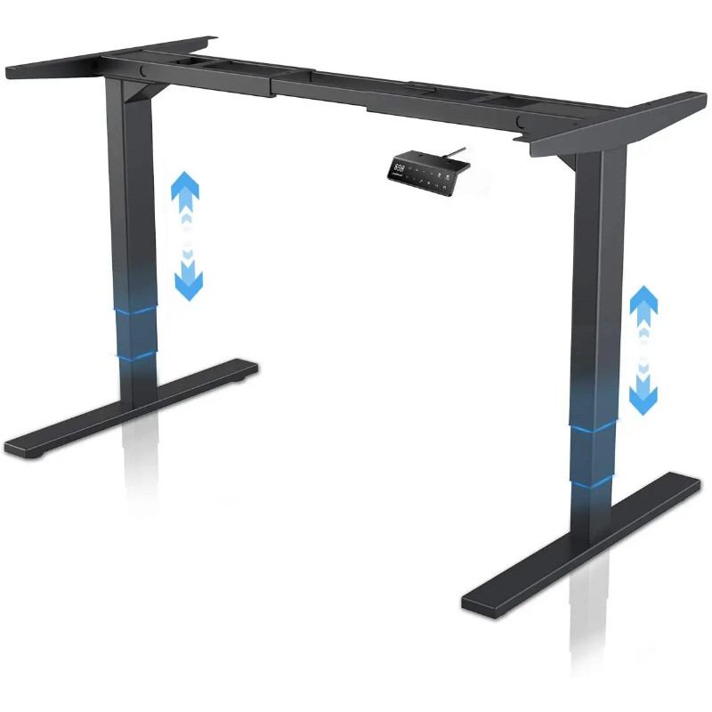 VEVOR Electric Standing Desk Frame Dual Motor Adjustable 65-129 Cm H Black | VEVOR EU