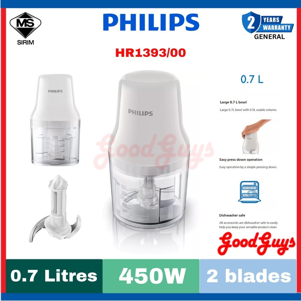 PHILIPS HR1393/00 Chopper 450W (HR1393) | Shopee Malaysia