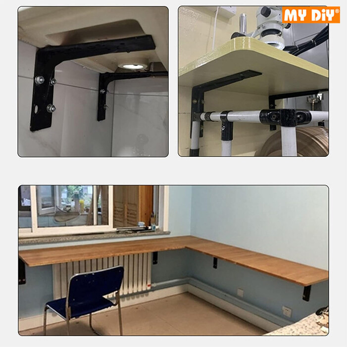 MYDIYHOMEDEPOT - 2PCS 2.0MM HEAVY DUTY L BRACKET WALL MOUNTED SHELF ...