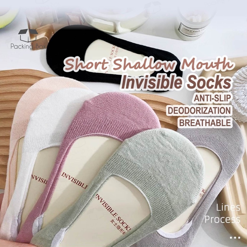 PKB Socks Women Invisible Socks Extra Low Cut With Anti Slip Strips ...