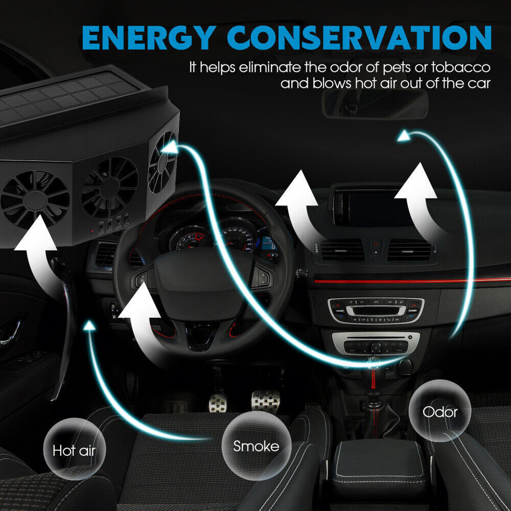 【Ready Stock]New Auto Car Window Solar Powered Air Vent Cool ...