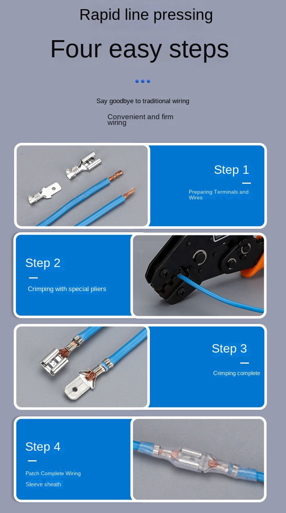 2.8mm 4.8mm 6.3mm Male and female plug-in spring terminals Wire Insert ...