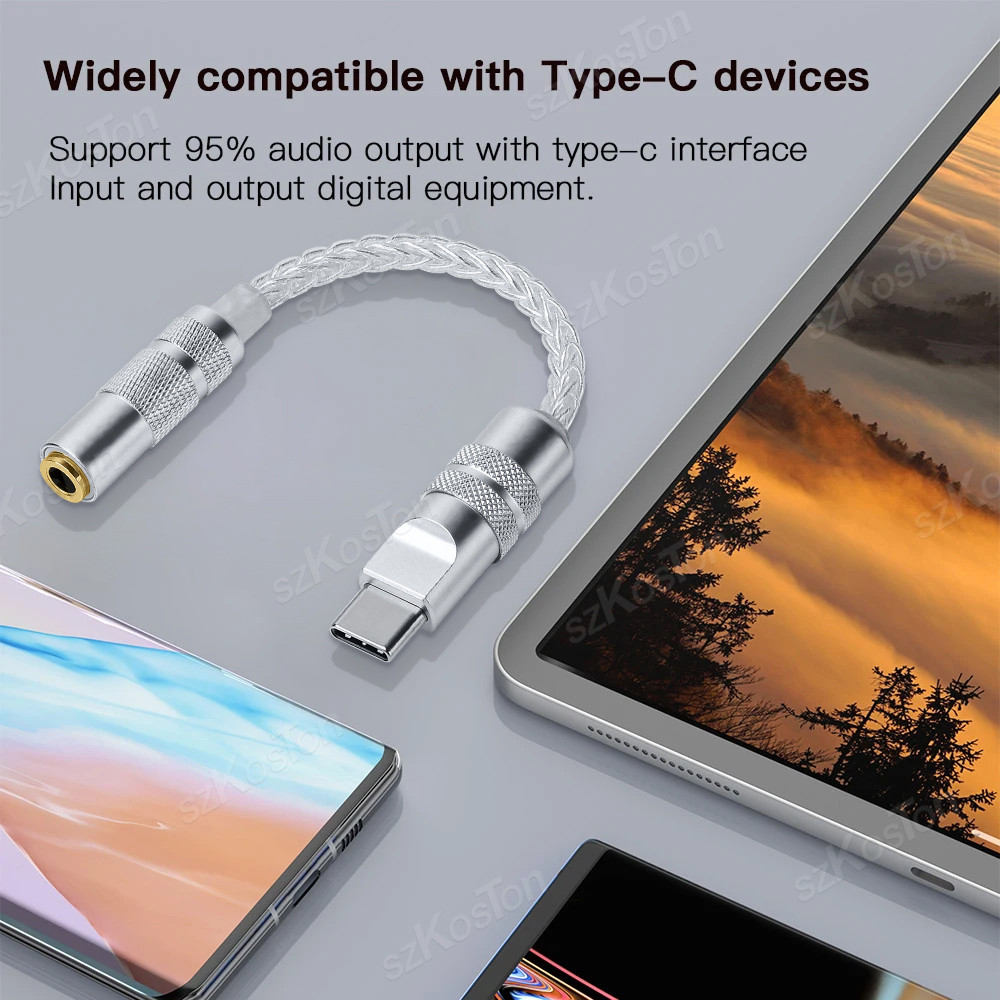 Headset audio adapter cable Type C to 3.5mm 32b/384kHz Audio Interface ...