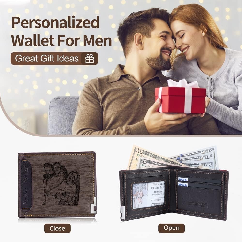 Personalized Wallet for Men Customized Picture Name Card Holder High ...