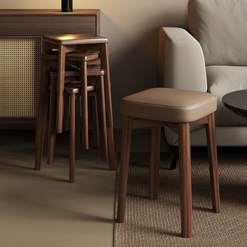 Soft Pack Solid Wood Stool Can Be Stacked For Household Use Wooden ...