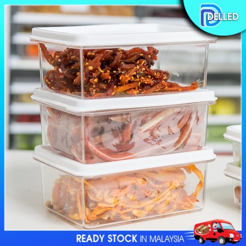 🇲🇾DELED🇲🇾 Sealed Crisper Freezer Organizer Transparent Refrigerator ...