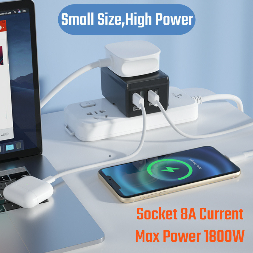 INOVAGEN Universal Charging Converter,2 USB+2 TypeC Charging Port ...