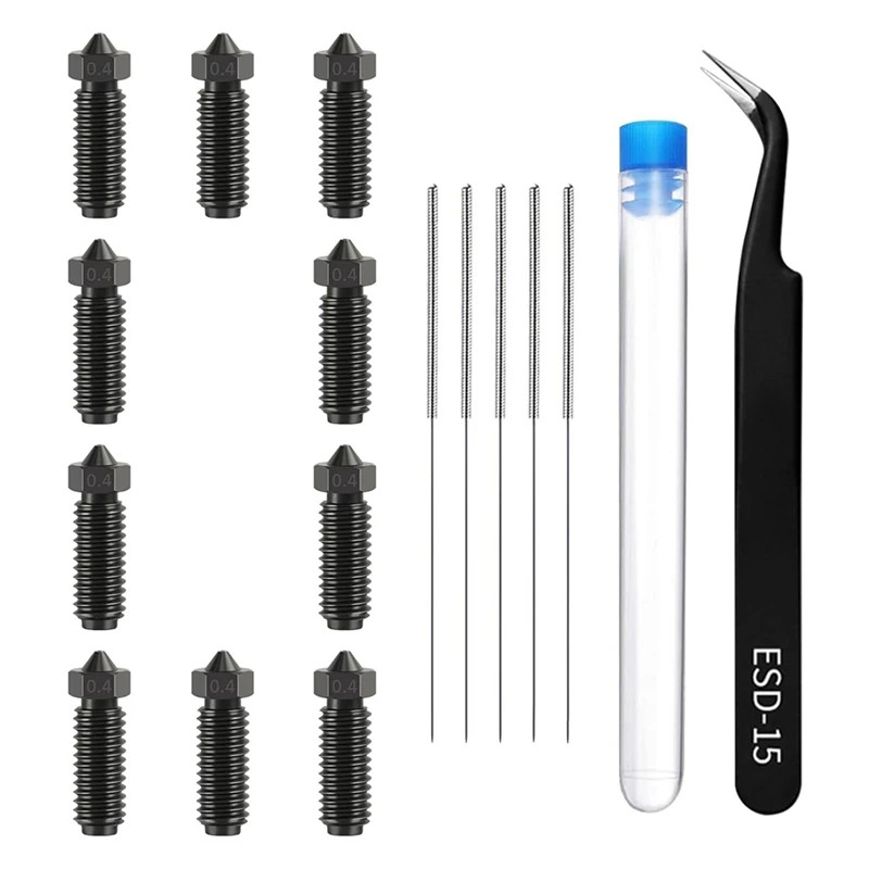 10PCS Volcano Hardened Steel Nozzle Kit For Anycubic-Kobra 3 3D Printer ...