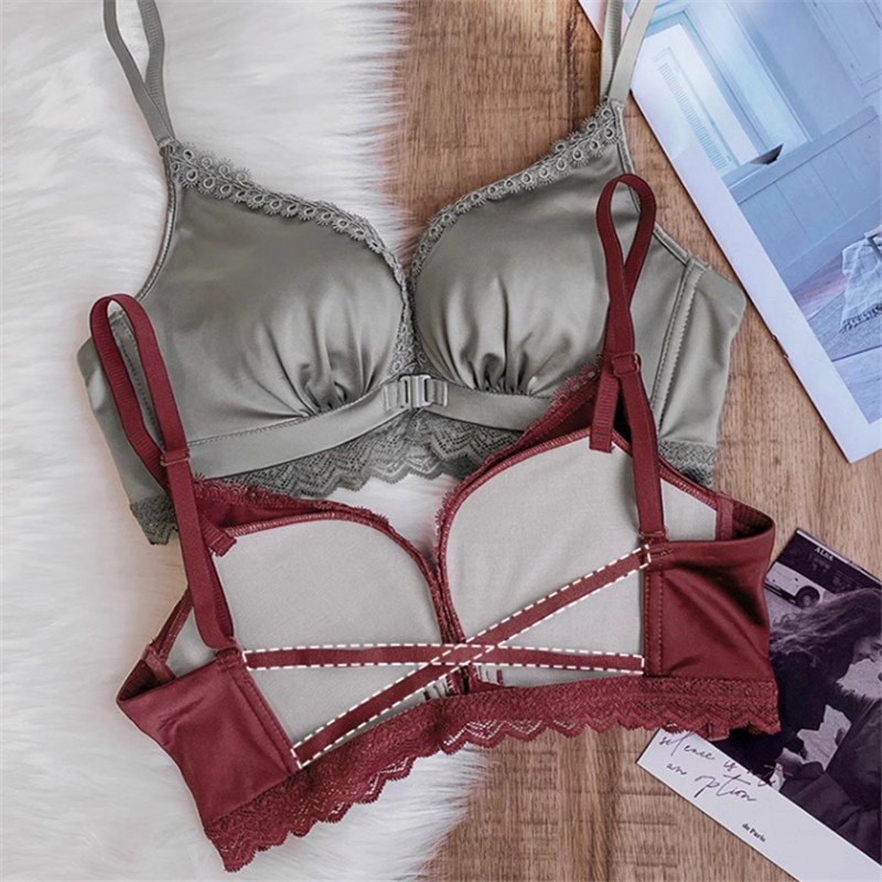 [Thick Cup] Soft Wireless Front Buckle 32-38ab Bra Fashion Soft Front ...