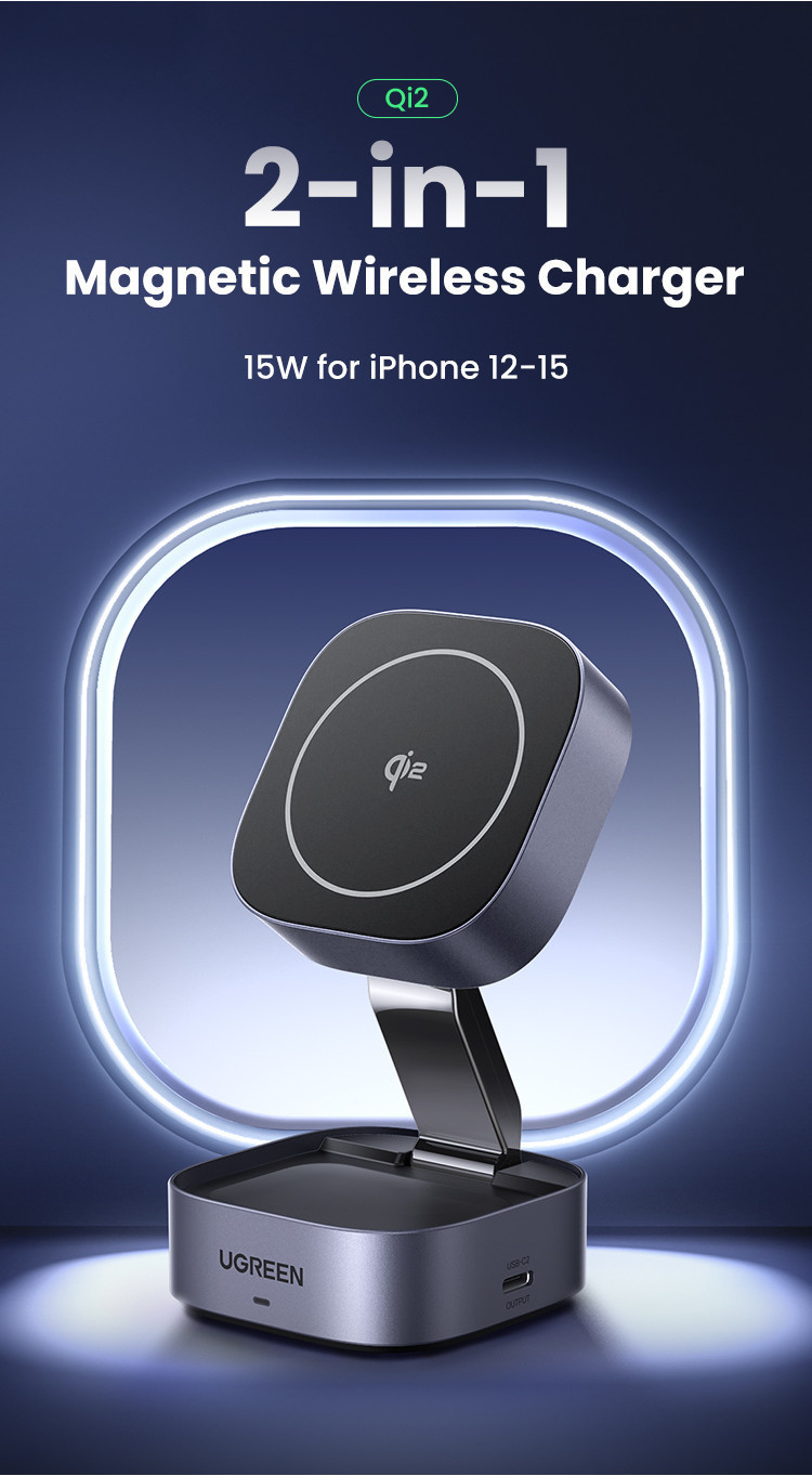 thumbnail image 2 of Qi2 25W]UGREEN MagFlow Magnetic Wireless Charger 25W Fast Charging Pad With Braided Cable Compatible With Iphone 17 16 Pro 16 Pro Max I.64922227 2 of 14