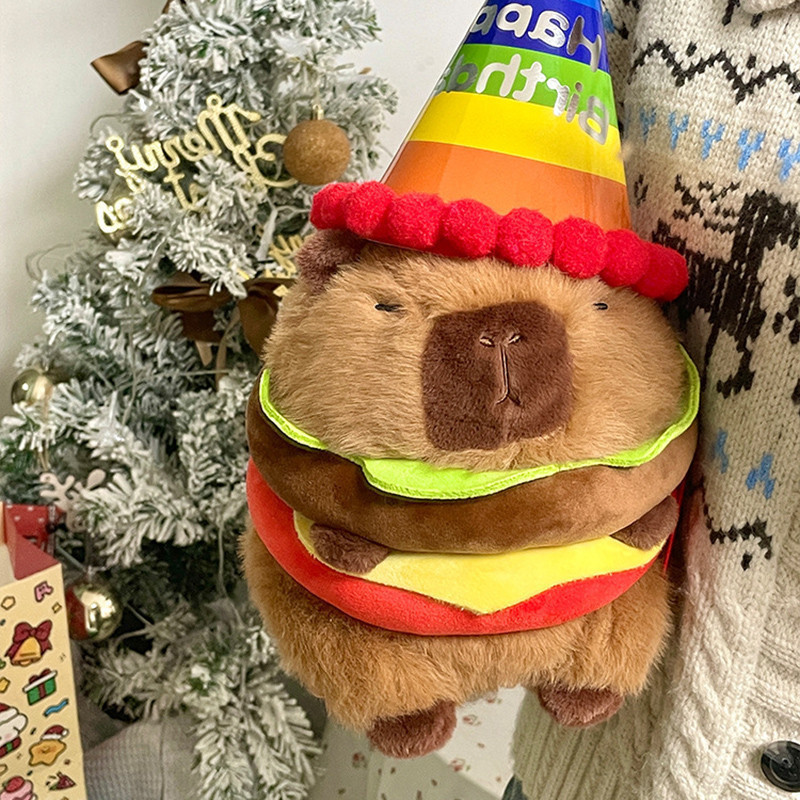 Cute Riding Goose Capybara Plush Toy Doll Cartoon Capybara Pillow ...