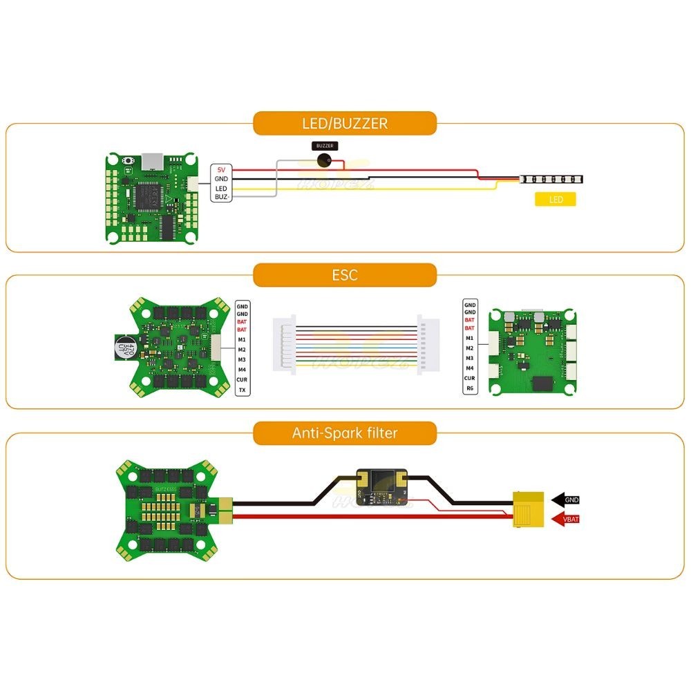 iFlight 30.5×30.5mm BLITZ ATF435 Flight Controller & E55S 55A 2-6S 4In1 ...
