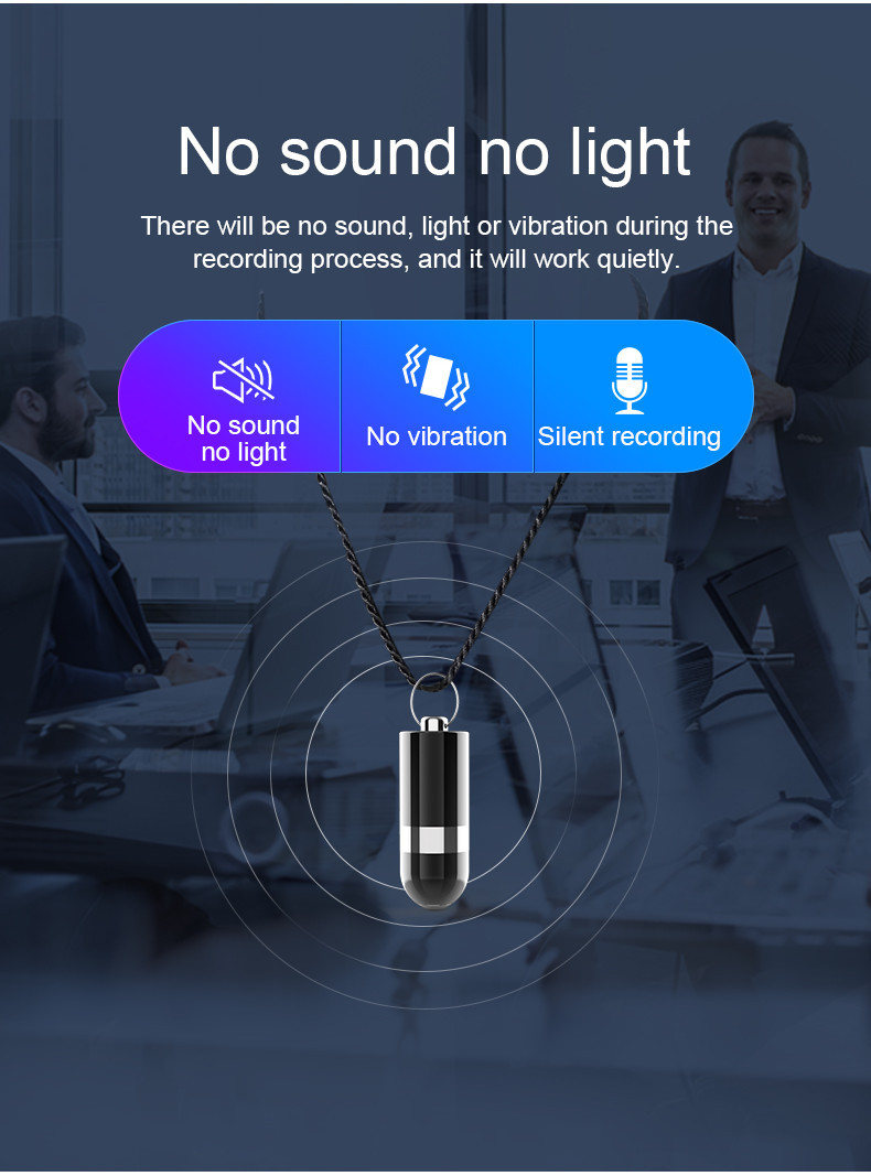 STTWUNAKE Mini Voice Activated Recorder Necklace Spy Digital Audio ...