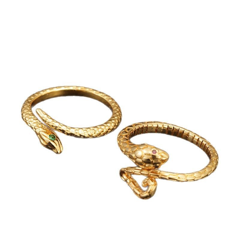 Simple Fashionable Little Golden Snake Winding Ring Female Ancient ...