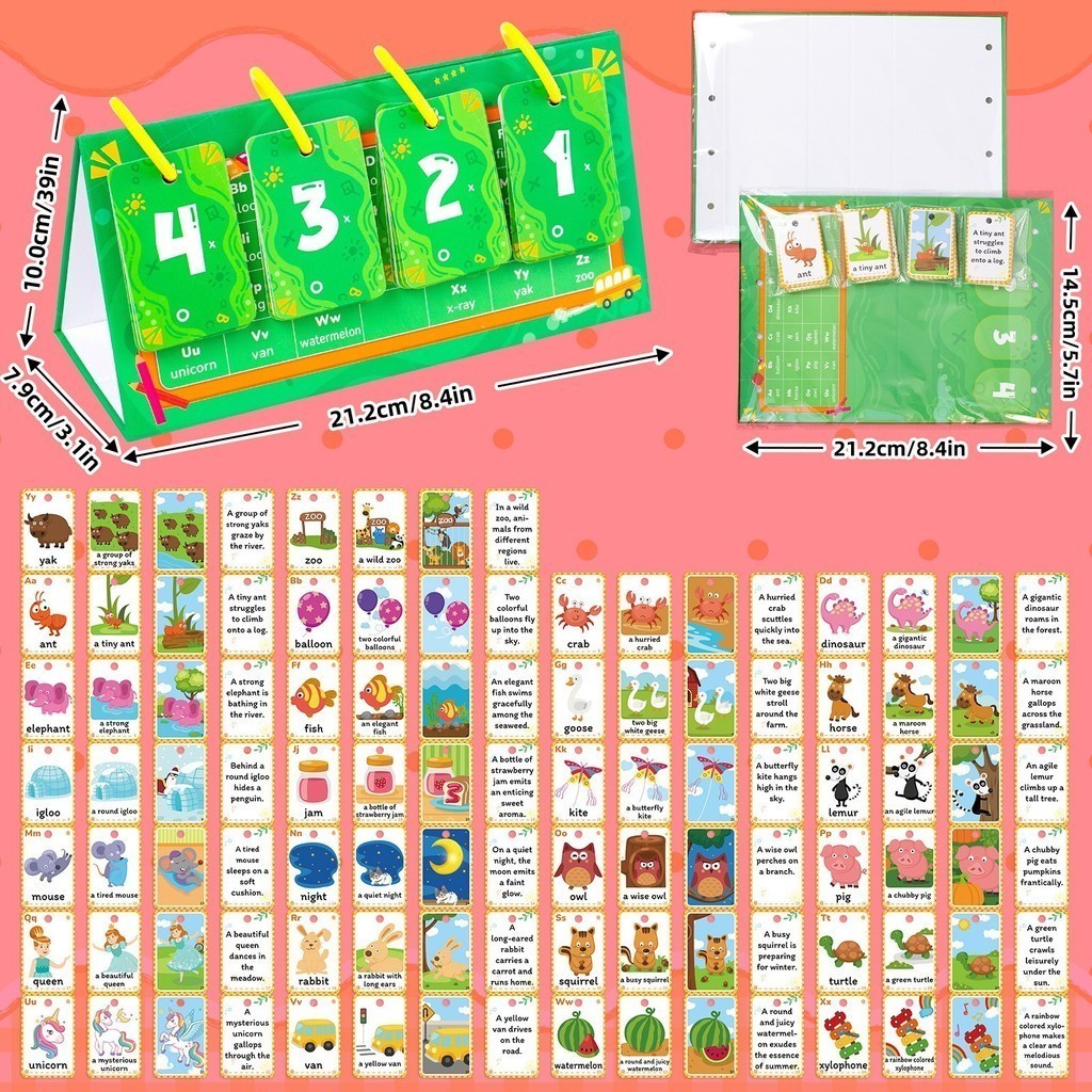 104Pcs Words Phrases Learning Cards Sentence Building Desk Calendar ...