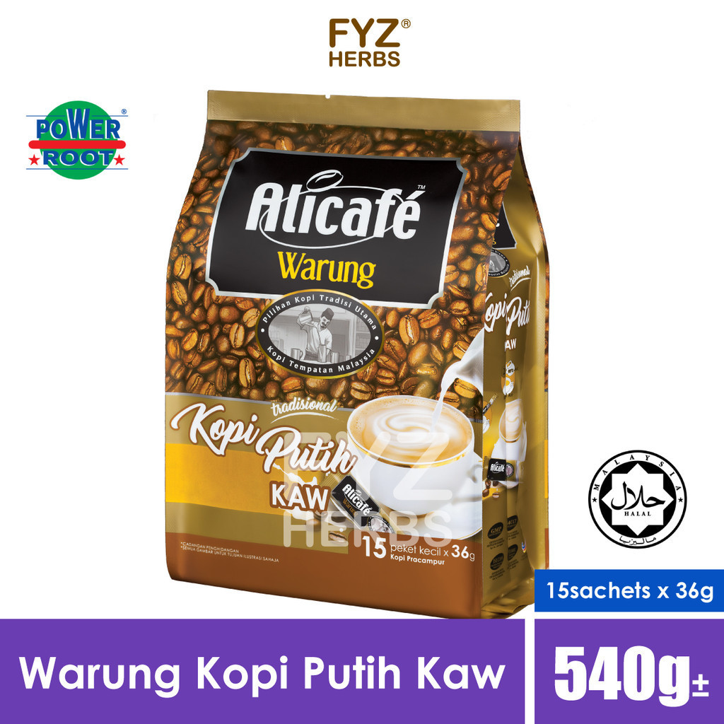 Alicafe Warung 3 in 1 Kopi Putih KAW (15s x 36g) | 3 in 1 White Coffee ...