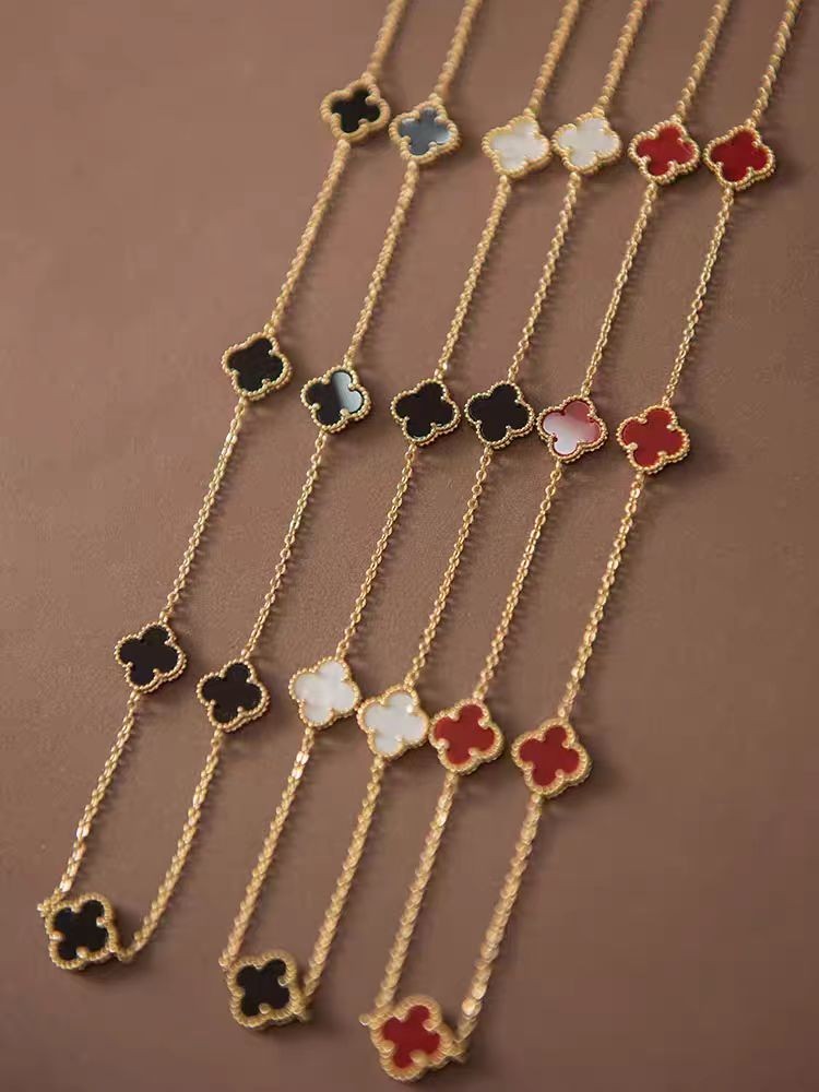 2024 New Style 20 Flower Lucky Clover Necklace Niche Light Luxury ...