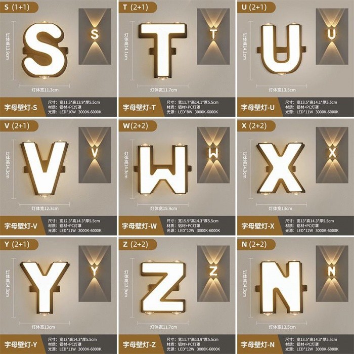 Outdoor Wall Light LED Modern Wall Lamp House Number Logo Indoor ...