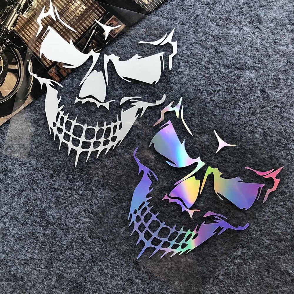 Reflectve Skulls Decal Set Trbal Skull Motorcycle Helmet | Etsy