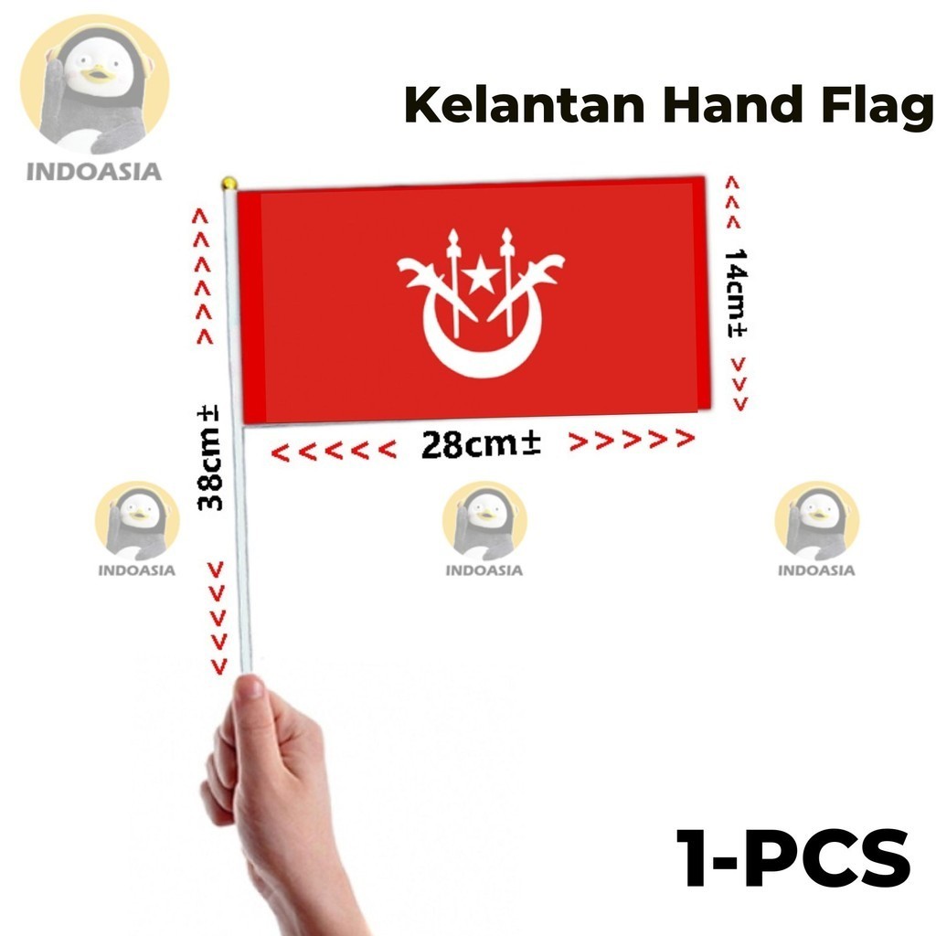 Kelantan Hand Hold Flag/Kelantan Hand Flag Nylon Polyester Kelantan ...