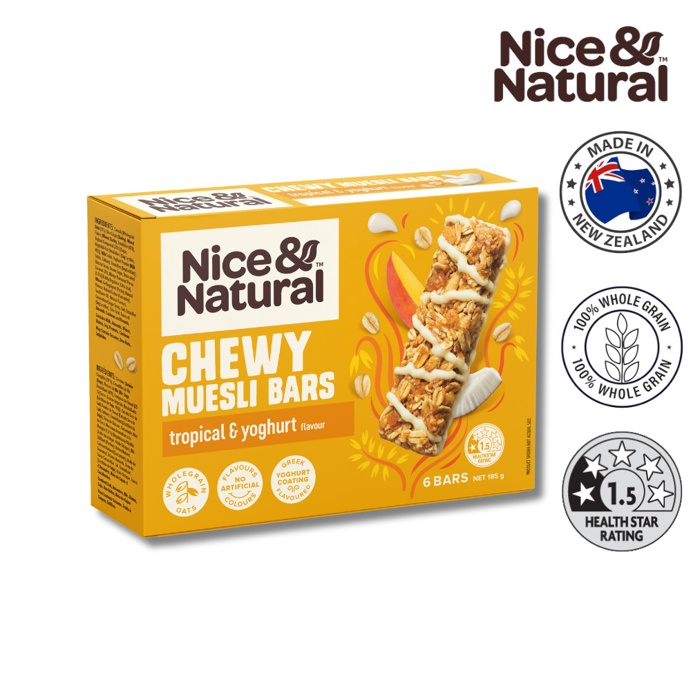 NICE & NATURAL CHEWY MUESLI BARS TROPICAL YOGHURT 185G | Shopee Malaysia