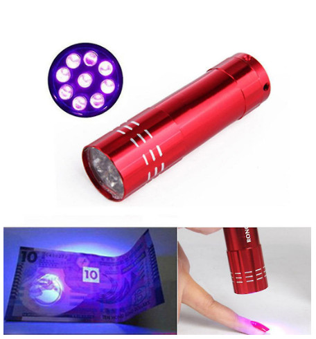 UV Torch Light 9 LED Ultraviolet Light Money Detect Counterfeit Scanner ...