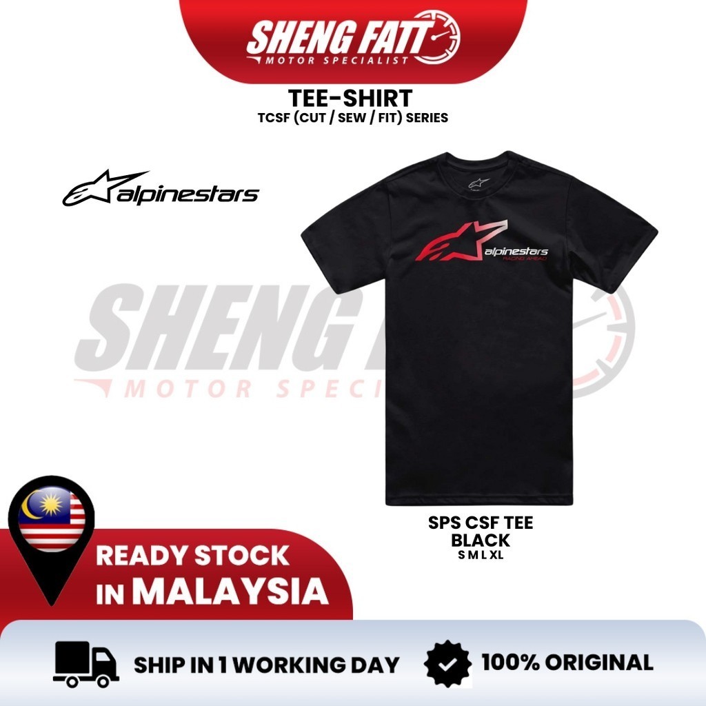 Alpinestars Omnium SS Csf Tee T-Shirt De Sport Manches Courtes Col Rond, Noir, Small Homme