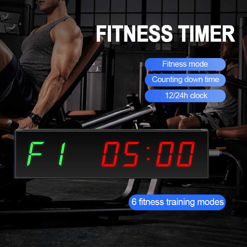 Large LED Screen Gym Timer Exercise Fiess 1.5Inch Digital Training ...