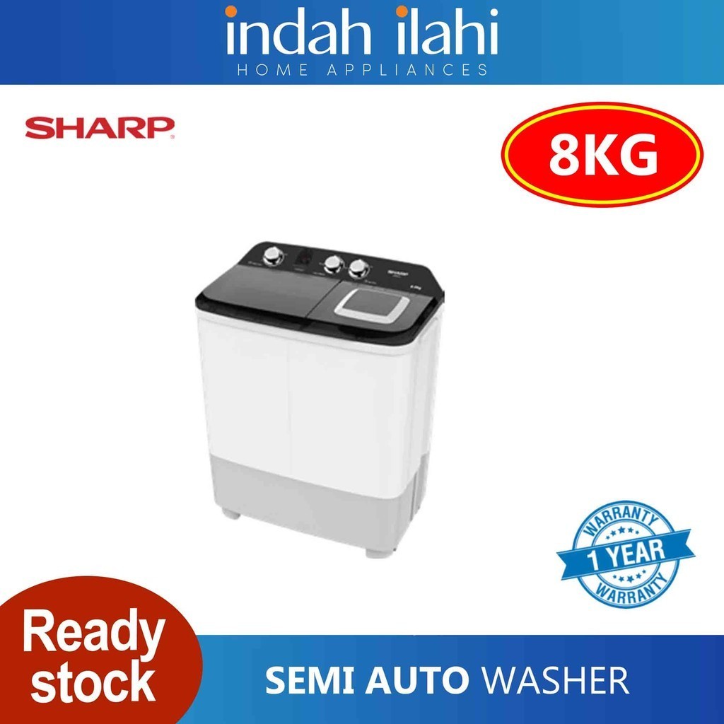 Sharp Semi Auto Washing Machine Washer ( 8kg ) ESTP8016 | Shopee Malaysia