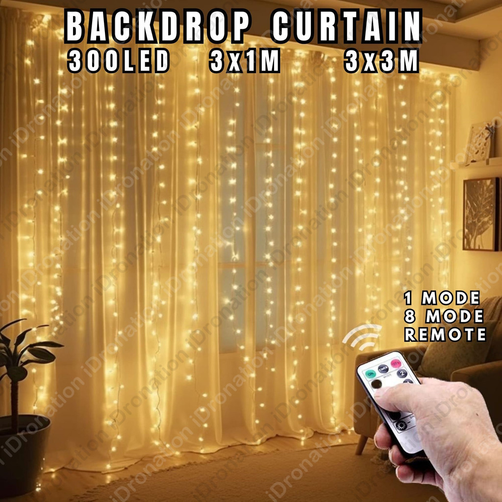 3mx3m 300led Thick Wire Curtain Backdrop String 3x3 Led Fairy Lights