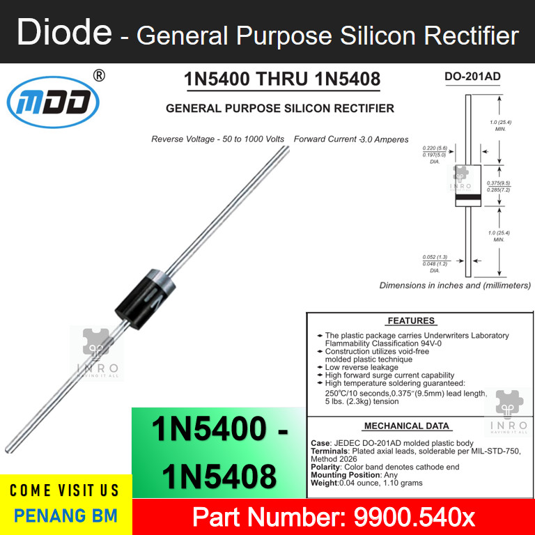 Original MDD Brand 1N5400 1N5401 1N5402 1N5403 1N5404 1N5405 1N5406 ...