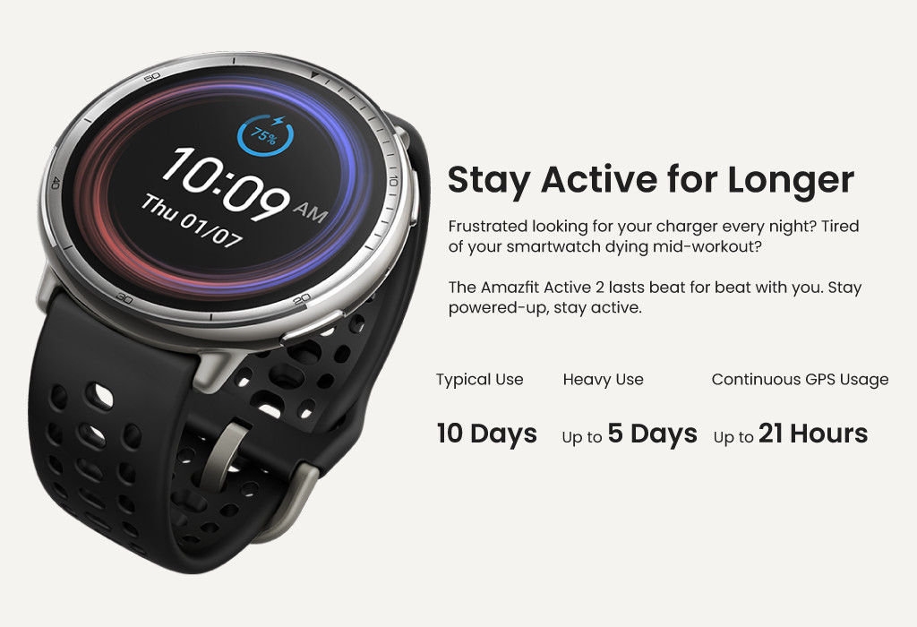 Amazfit Active 2 Round Smart Watch 44mm, GPS Maps with Direction ...