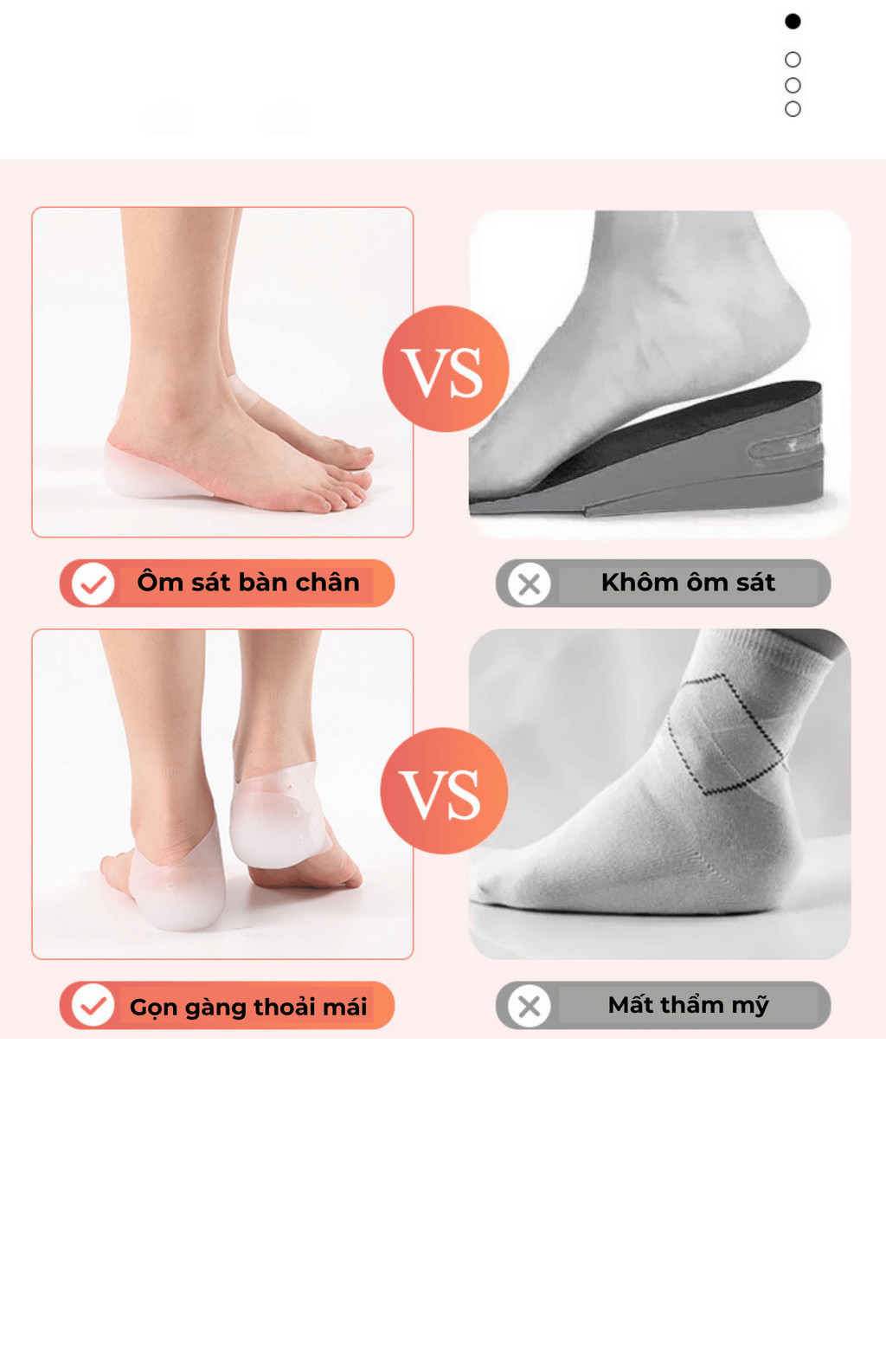 Silocon NAGO height implants, soft rubber heel pads help increase ...