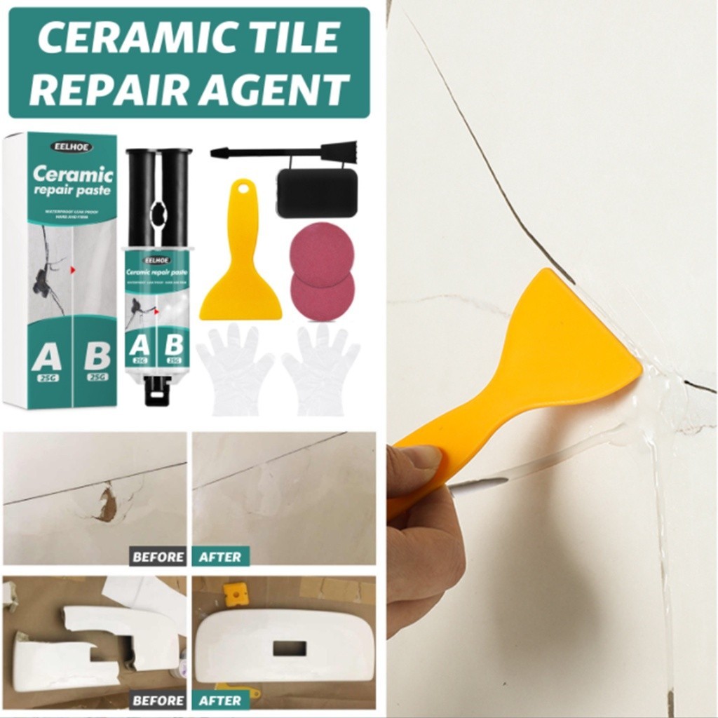 2Pcs Tile Repair Paste Tile Repair AB Adhesive Kit Crack Repair Ceramic ...
