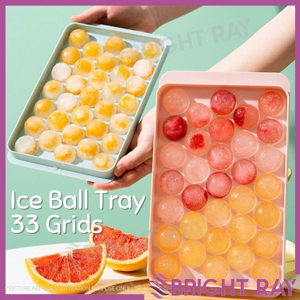 Viral Jelly Ball Maker 33 Grids Stackable Round Ice Cube Tray Set with ...