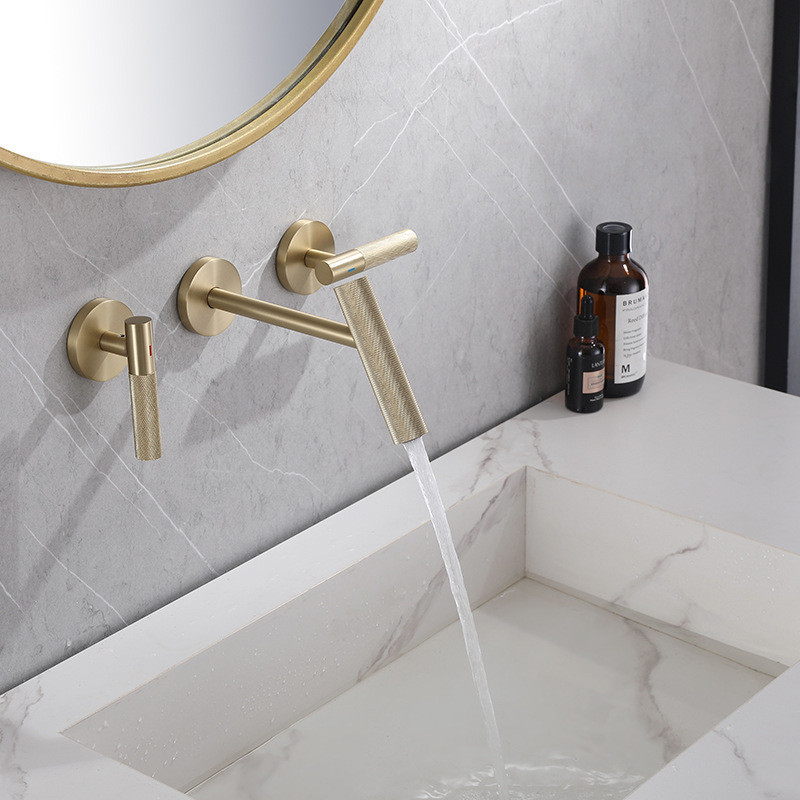 Concealed Basin Swivel Taps with Single/Double Handle for Wall-Mounted ...