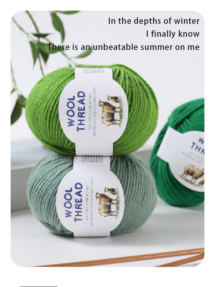 50g/Roll New Merino Wool Needle Knitting Thread Medium Coarse Yarn for ...