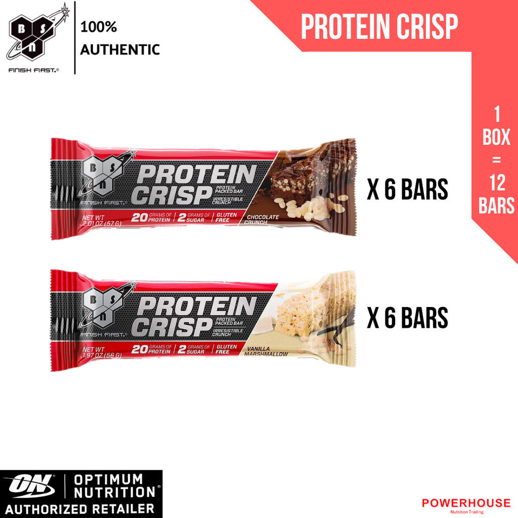 Mixed Bsn Protein Crisp Bar 1 Box Of 12 Bars Protein Snack Protein Bar Whey Protein 6647