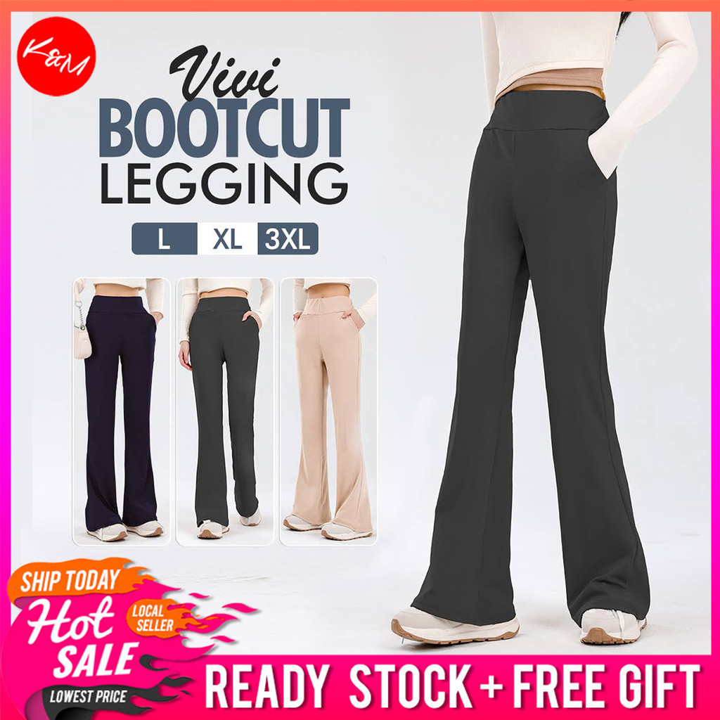 KM Women Bootcut Legging Hip-Lifting Jogger Pants [P5339] | Shopee Malaysia