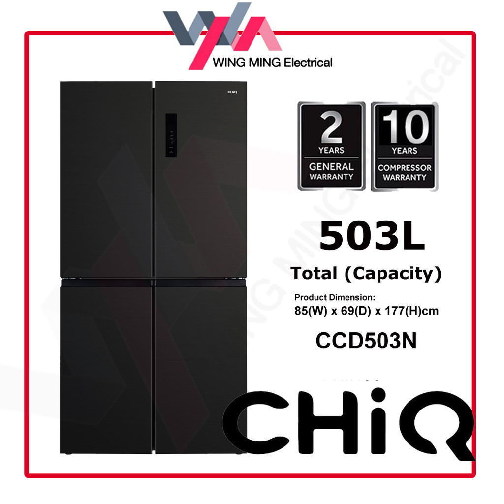 CHIQ 503L Refrigerator Side By Side 4 Door/Peti Ais 4 Pintu (CCD503N
