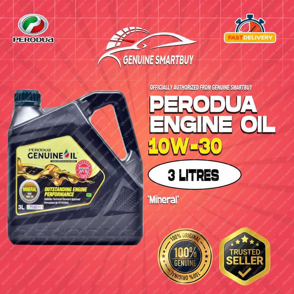 Perodua Engine Oil 10w30 Minyak Hitam Kereta Myvi Bezza Alza Axia Aruz ...