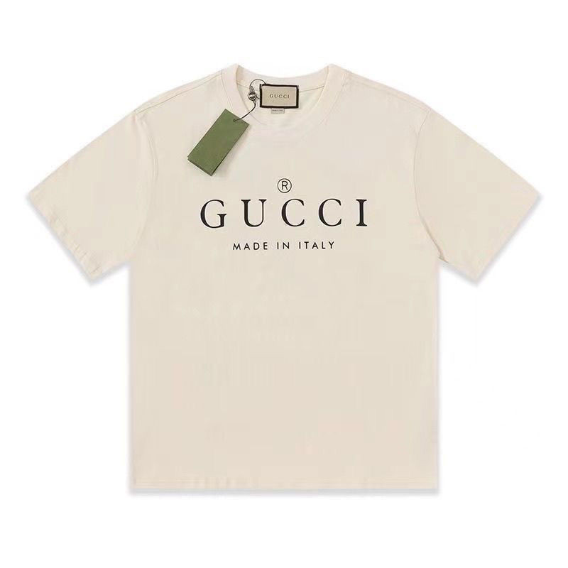 GUCCI 2024 New Logo Printing Casual Loose Round Neck Male And Female ...