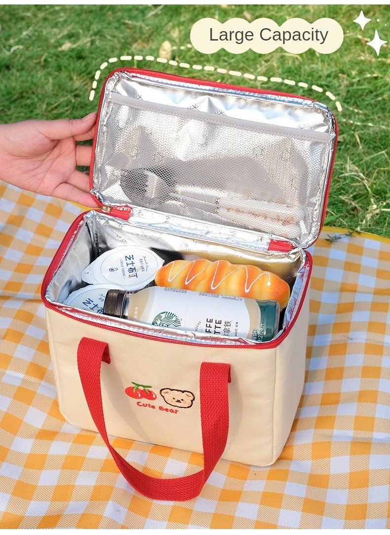 Portable Lunch Box Pocket Large-Capacity Lunch Box Bag Students Use ins ...