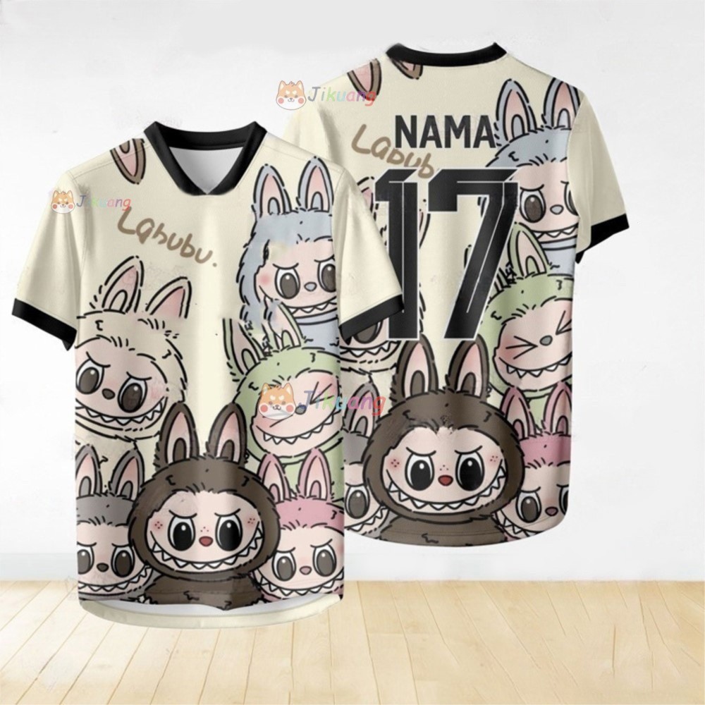 【Free Custom Name 】LABUBU Jersey Baju Short Sleeve Cartoon T-shirt V ...