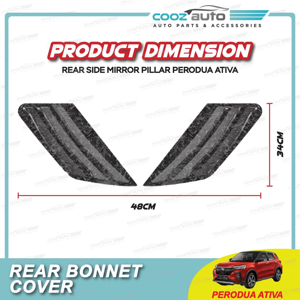Perodua Ativa 2021 - 2025 Rear Bonnet Window Triangle Louver Cover ...