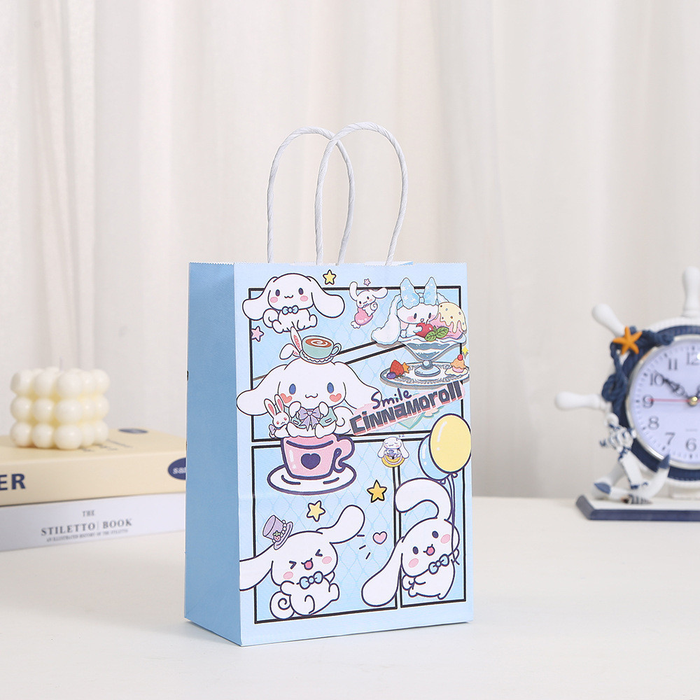 Kuromi Cinnamoroll Kraft Paper Bag Sanrio Kawaii Anime Gift Bag Cute My ...