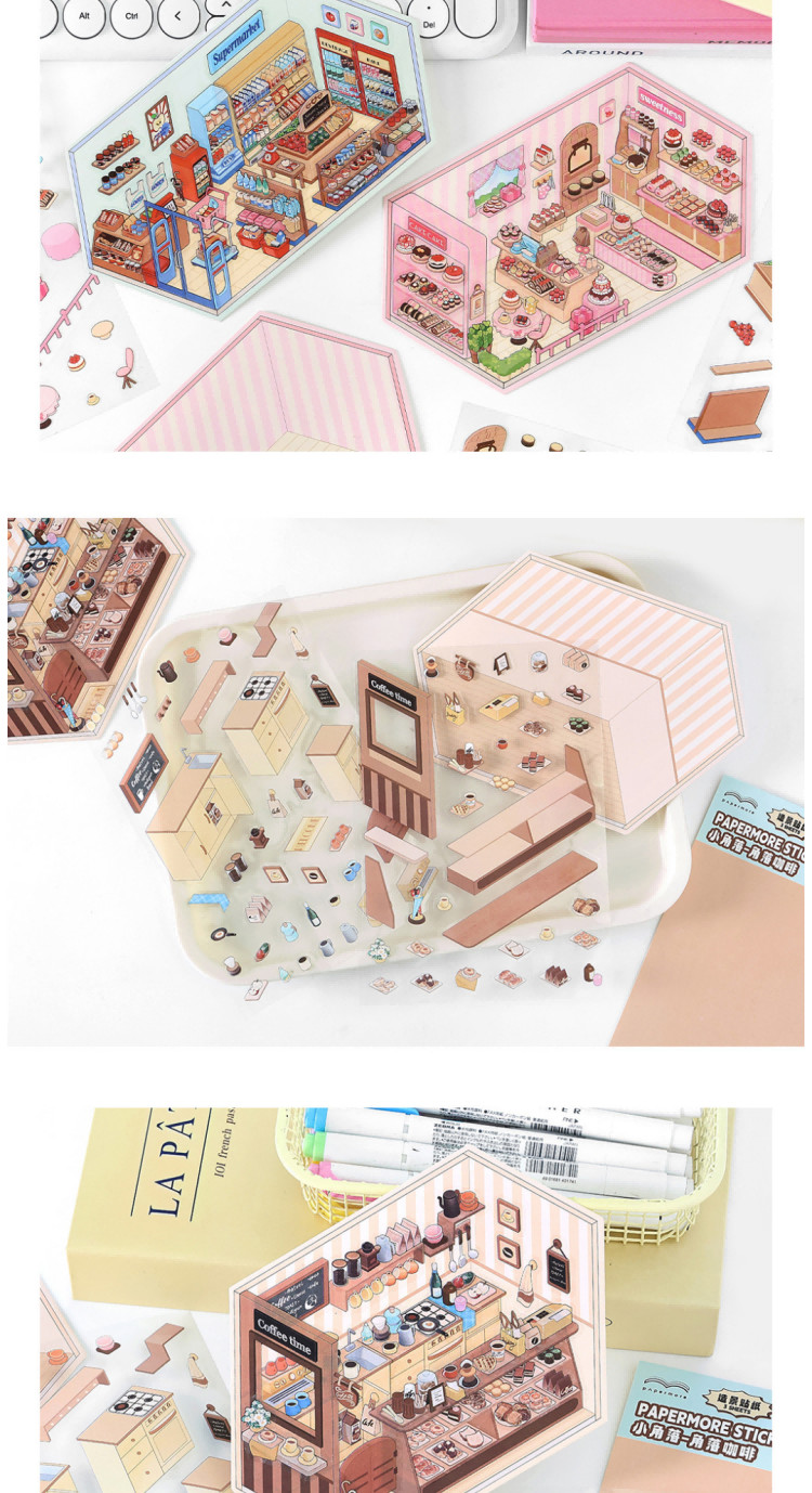 ENWEI 3 Pcs [PaperMore Small Corner Series] Cute Miniature Scene Cabin ...